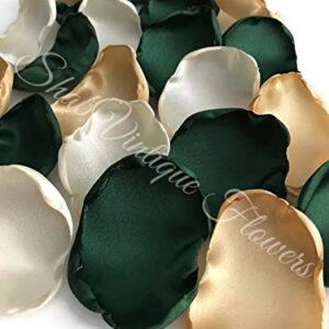 Emerald gold ivory 100 flower petals wedding decor bridal shower decor baby shower decor flower girl petals