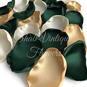 Emerald gold ivory 100 flower petals wedding decor bridal shower decor baby shower decor flower girl petals