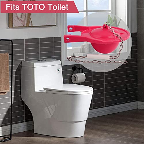 iFealClear Toilet Flappers Compatible with TOTO Flapper Model THU138S, Replaces 3-Inch Flappers Long Lasting Rubber Seal Water Saving- Including Stainless Steel Chain and Hook, Easy to Install, Red