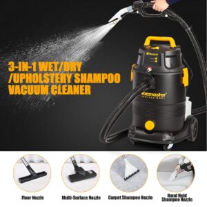 Vacmaster Wet Dry Shampoo Vacuum Cleaner 3 in 1 Portable Carpet Cleaner 8 Gallon 5.5 Peak HP Power Suction