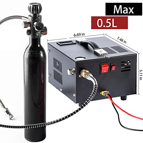 Portable pcp air compressor 4500psi 300bar 12v DC or 110v AC with power supply,oil&water free,high pressure PCP Compressor Pump for Air Gun and Paintball/Scuba Tank