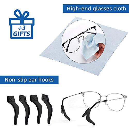 SCWJTF Eyeglass Straps, 4PCS Premium Nylon Adjustable Eyewear Retainers, Anti-slip Eyeglass Lanyard, Sport Unisex Sunglass Eyeglass Chains for Men and Women's, Free 3 Gifts