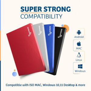 Suhsai Portable External Hard Drive USB 2.0, 2.5" Pocket Size Hardrive Backup/Storage, 500GB Memory Expansion HDD, Slim Hard Disk Compatible with MAC, PC, Laptop, Desktop, Chromebook