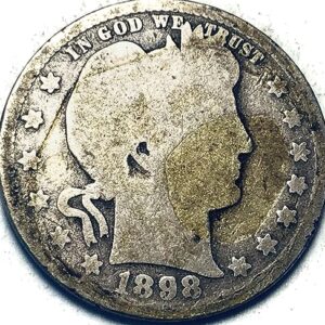 1898 O Barber Silver Quarter Seller About Good