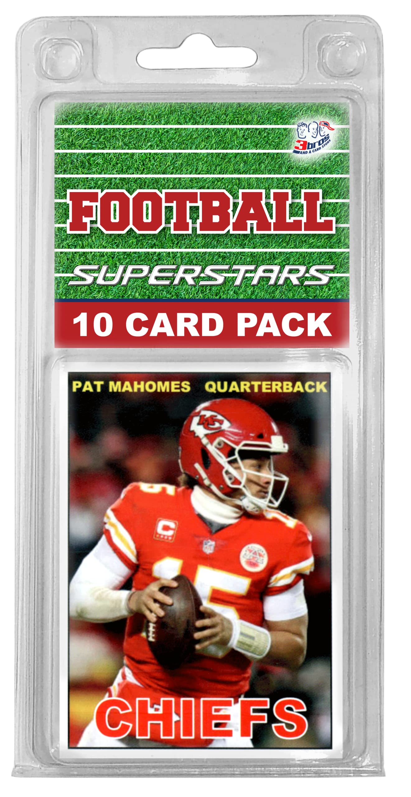 Kansas City Chiefs- (10) Card Pack NFL Football Different Chief Superstars Starter Kit! Comes in Souvenir Case! Great Mix of Modern & Vintage Players for the Super Chiefs fan! By 3bros