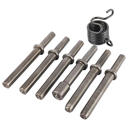 YaeCCC 7 Pcs Heavy Duty Smoothing Pneumatic Air Rivet Hammer Tools Steel Air Hammer Chisel Pneumatic Hammer for Hollow Solid Half-hollow Rivet