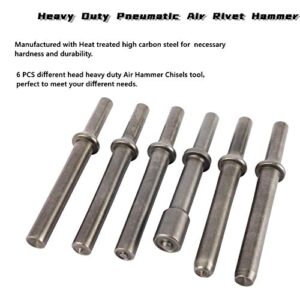 YaeCCC 7 Pcs Heavy Duty Smoothing Pneumatic Air Rivet Hammer Tools Steel Air Hammer Chisel Pneumatic Hammer for Hollow Solid Half-hollow Rivet