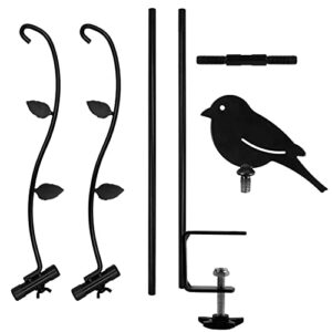 yosager Deck Pole Bird Feeding Station Kit, Porch Multi Hook Bird Feeder Hanging Kit with Two Adjustable Branches, Attracting Wild Birds, Planter Hanger