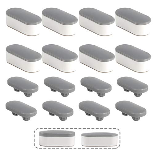 8 Pcs Universal Toilet Seat Bumpers, Toilet Lid Rubber Bumpers Replacement Kit with 8 Extra Thickness Pads for Changing Heights, Strong Adhesion Bidet Toilet Bumpers for Home, Hotel, Hospital