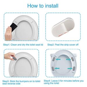 8 Pcs Universal Toilet Seat Bumpers, Toilet Lid Rubber Bumpers Replacement Kit with 8 Extra Thickness Pads for Changing Heights, Strong Adhesion Bidet Toilet Bumpers for Home, Hotel, Hospital