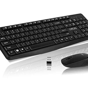 CHONCHOW Compact Wireless Keyboard and Mouse Combo[Energy Saving && Whisper Quiet], 2.4GHz Computer Keyboard, 3 Level DPI Adjustable Wireless Mouse with Independent On/Off Switch for Laptop PC Mac