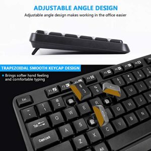 CHONCHOW Compact Wireless Keyboard and Mouse Combo[Energy Saving && Whisper Quiet], 2.4GHz Computer Keyboard, 3 Level DPI Adjustable Wireless Mouse with Independent On/Off Switch for Laptop PC Mac