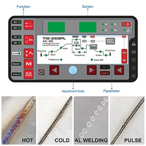 ANDELI TIG Welder 220V Smart AC DC Pulse Cold Welding Machine TIG Aluminum with Aluminum Alloy TIG Welding Machine TIG-250PL AC DC (TIG COLD & Al SUIT)