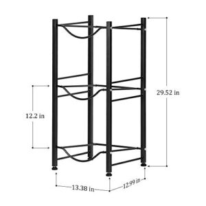 Vrisa Water Bottle Holder Water Cooler Jug Rack Water Bottle Storage Rack 5 Gallon Water Bottle Organizer for 3 Tiers Storage Heavy Duty Water Bottle Rack, Black