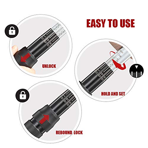 ARUCMIN 1/2-Inch Drive Click Torque Wrench (10-150 ft.-lb./13.6-203.3 Nm) Dual-Direction Adjustable Torque Wrench Set