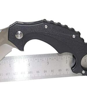 MASALONG kni189 Hard D2 steel blade folding claw karambit knife (Sanding blade Black handle)