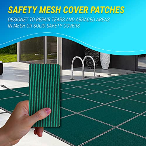 Pool Patch Repair Kit, Pool Safety Cover Patch Kit 3 Pс Green, Swimming Pool Patch Repair Kit 4 x 8 Self-Adhesive