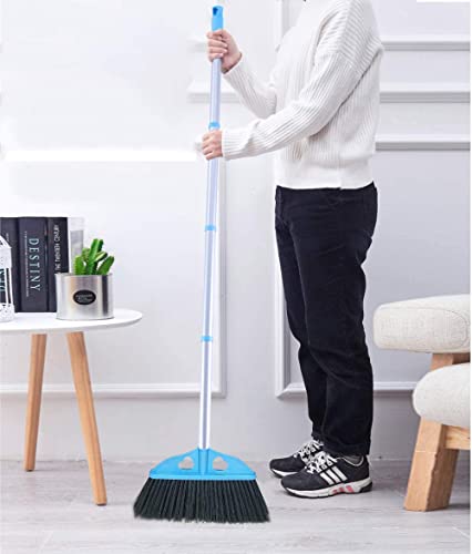 YONILL Indoor Dust Broom with Long Handle - Angle Broom for Hardwood Floor Cleaning Inside Soft Sweeping Brooms for House and Kitchen