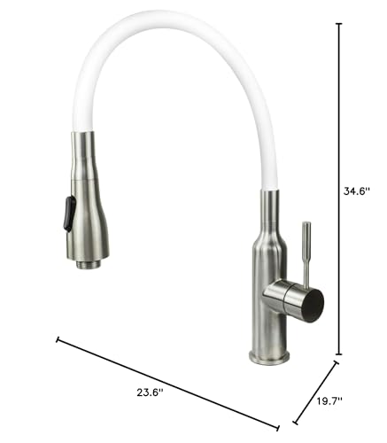 Transolid TCAB-2420-WS 24-in Laundry Cabinet Sink, Stainless Steel High Arc Faucet, and Basket, White