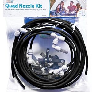 ExtremeMist Portable Misting System Nozzle Kit - Compatible with PCS Mist Pump | 4 Nozzles, 16ft Mist Line, 4ft Feed Line, Mounting Clips, Ties & Connectors | Misting Nozzles for Tents, Patios, & More