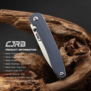 CJRB Folding Pocket Knife Ria(J1917), Small Tactical Knife with 0.1” 12C27 Blade and Micarta Handle for EDC Outdoor, Camping, Survival, Hunting, Fishing,Blue