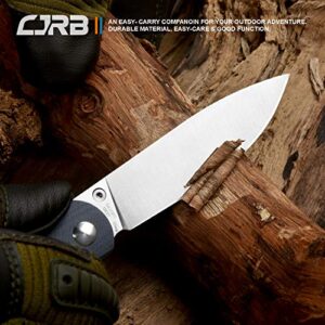 CJRB Folding Pocket Knife Ria(J1917), Small Tactical Knife with 0.1” 12C27 Blade and Micarta Handle for EDC Outdoor, Camping, Survival, Hunting, Fishing,Blue