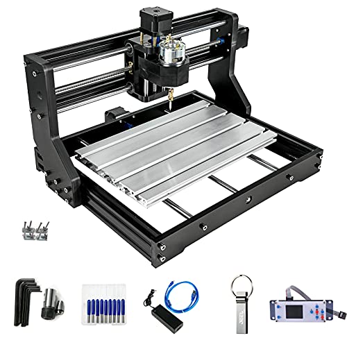 VEVOR CNC 3018-PRO Router Machine 3 Axis GRBL Control with Offline Controller Plastic Acrylic PCB PVC Wood Carving Milling Engraving Machine XYZ Working Area 300x180x45mm