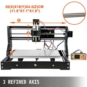 VEVOR CNC 3018-PRO Router Machine 3 Axis GRBL Control with Offline Controller Plastic Acrylic PCB PVC Wood Carving Milling Engraving Machine XYZ Working Area 300x180x45mm