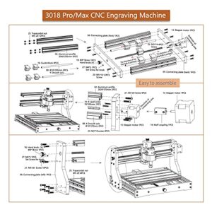 VEVOR CNC 3018-PRO Router Machine 3 Axis GRBL Control with Offline Controller Plastic Acrylic PCB PVC Wood Carving Milling Engraving Machine XYZ Working Area 300x180x45mm