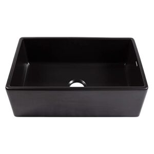 Sinkology SK499-30FC-MB-AMZ Austen Farmhouse 30 in. Single Bowl Summer Night Matte Black Care IQ Kit Fireclay Kitchen Sink