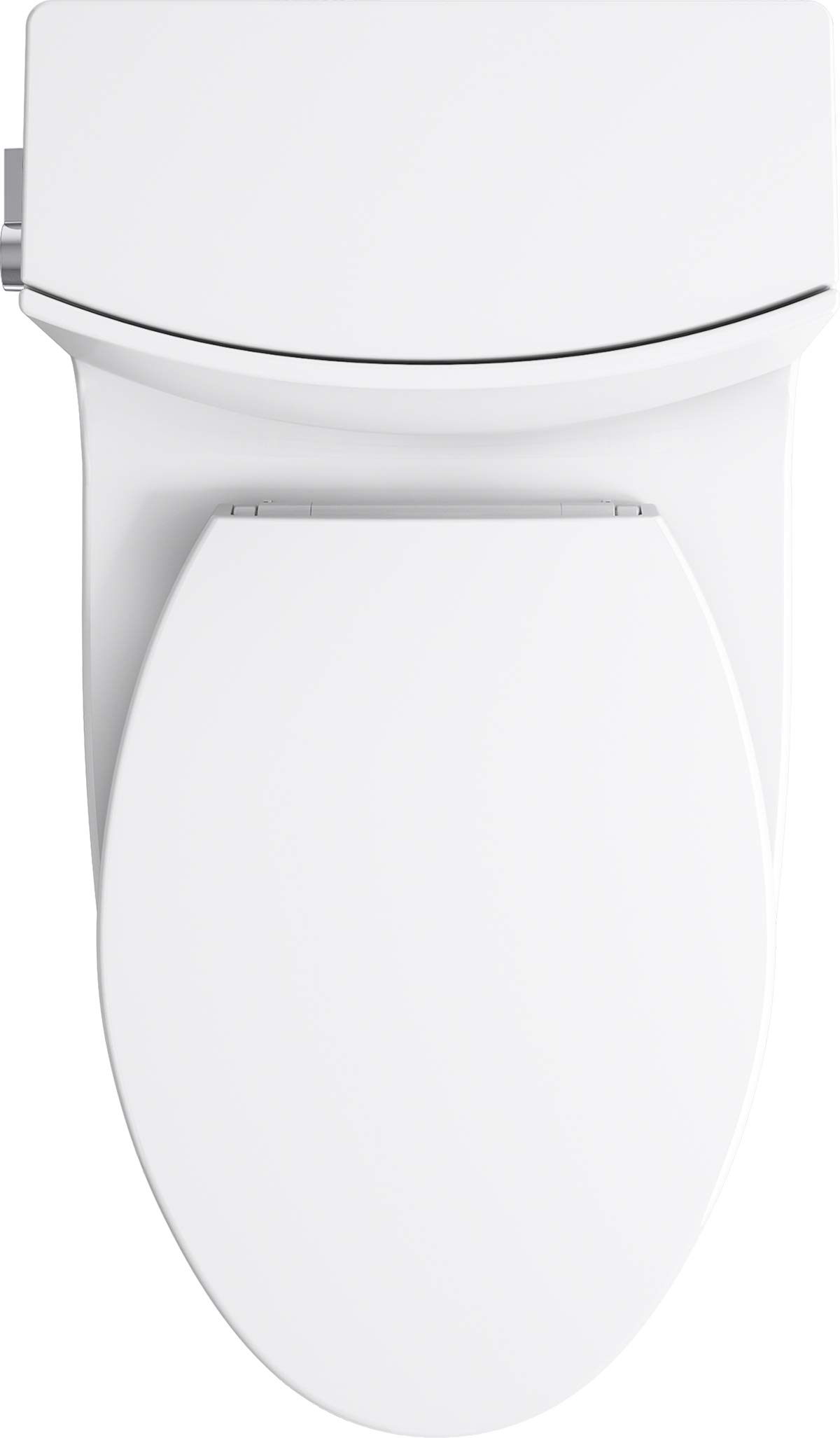 KOHLER Veil One-Piece Skirted Toilet, Dual Flush, Elongated Bowl, Skirted Trapway, White, Hidden Cord Option, Conceals Bidet Seat Cords, K-1381-HC-0