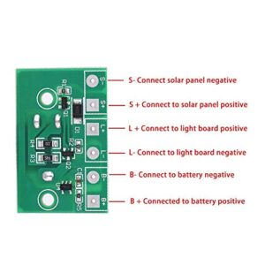 Solar Lamp Controller, Solar Power Charging Module 3.7V Lithium Battery Control Circuit Board with ON/Off Light Control Switch