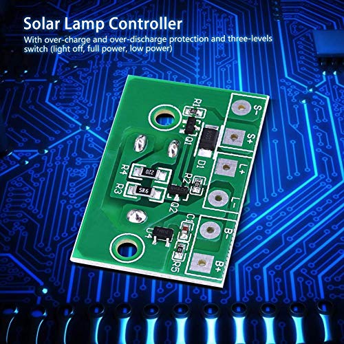 Solar Lamp Controller, Solar Power Charging Module 3.7V Lithium Battery Control Circuit Board with ON/Off Light Control Switch