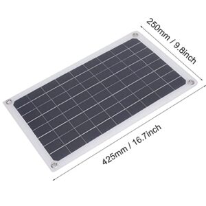 Solar Panel Charger, 20W Monocrystalline Silicon Solar Panel Charger Outdoor Solar Panel Battery USB Charger Dual DC Output for 12 Volt Battery