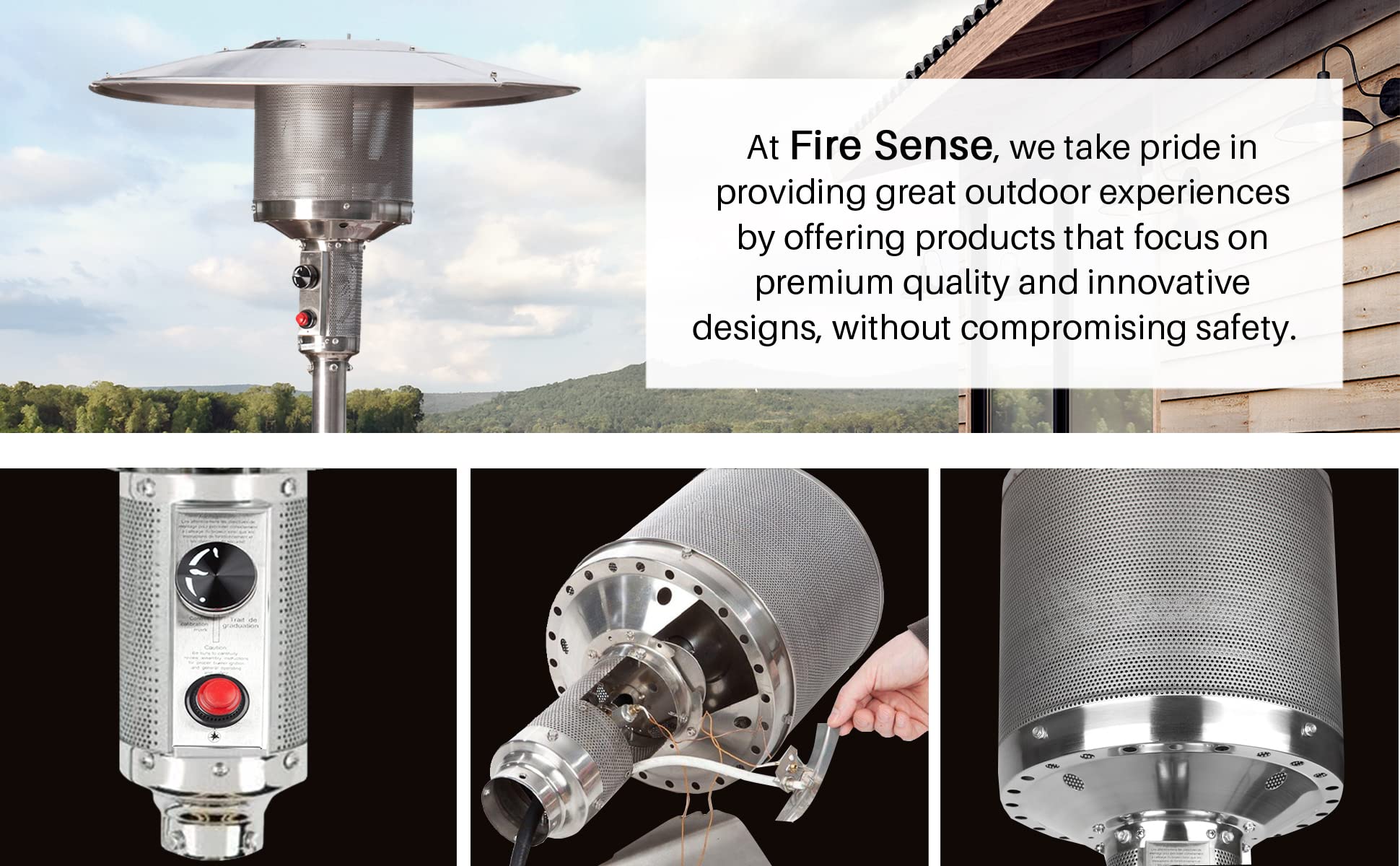Fire Sense 63047 Pro Series Head Assembly 46,000 BTU Propane Patio Heater Head Replacement Fits With Model: Pro series 61436