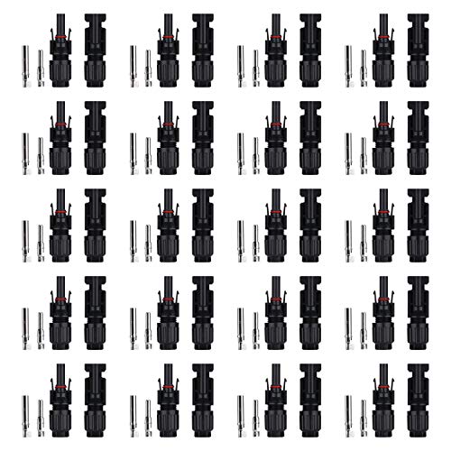 Ansxiy 40PCS Solar Connectors with Male/Female IP67 Waterproof Solar Panels Cable Connectors (20 Pairs Solar Connectors)