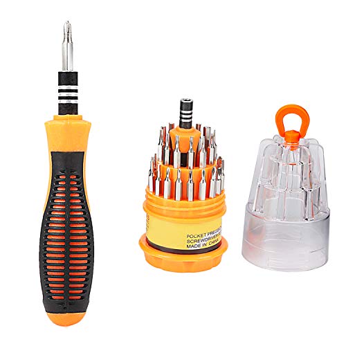 31 in 1 Magnetic Screwdriver Set with Non-Slip Handle, Small Screwdrivers Repair Tool Kit for iPhone, iPad, Computer, Watch, Glasses, Camera, Electronic