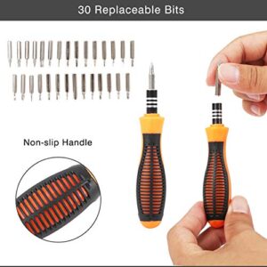 31 in 1 Magnetic Screwdriver Set with Non-Slip Handle, Small Screwdrivers Repair Tool Kit for iPhone, iPad, Computer, Watch, Glasses, Camera, Electronic