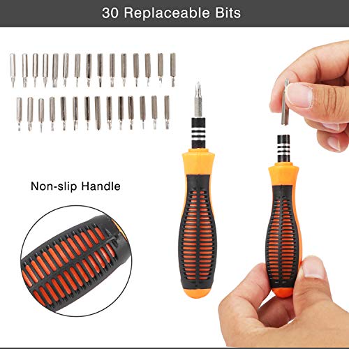 31 in 1 Magnetic Screwdriver Set with Non-Slip Handle, Small Screwdrivers Repair Tool Kit for iPhone, iPad, Computer, Watch, Glasses, Camera, Electronic