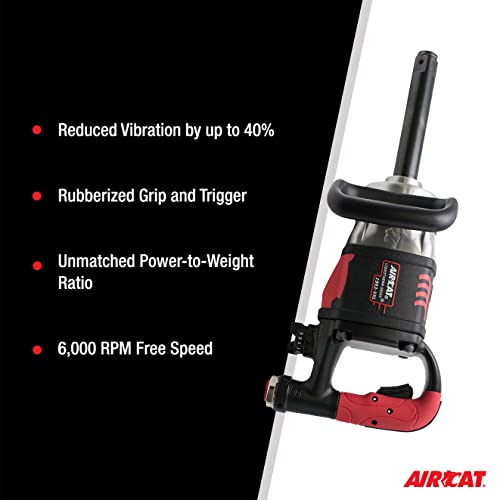 AIRCAT Pneumatic Tools 1993-VXL: 1-Inch Vibrotherm Drive Composite Straight Impact Wrench 2,300 ft-lbs - 7-Inch Extended Anvil