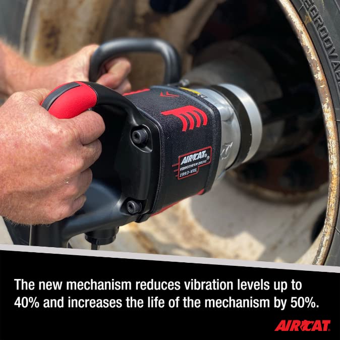 AIRCAT Pneumatic Tools 1993-VXL: 1-Inch Vibrotherm Drive Composite Straight Impact Wrench 2,300 ft-lbs - 7-Inch Extended Anvil