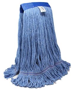 turkey creek essentials mop heads commercial grade usa made looped end heavy duty large mop head of blue 4-ply synthetic yarn industrial wet mop head replacement and string mop refills (1, large)