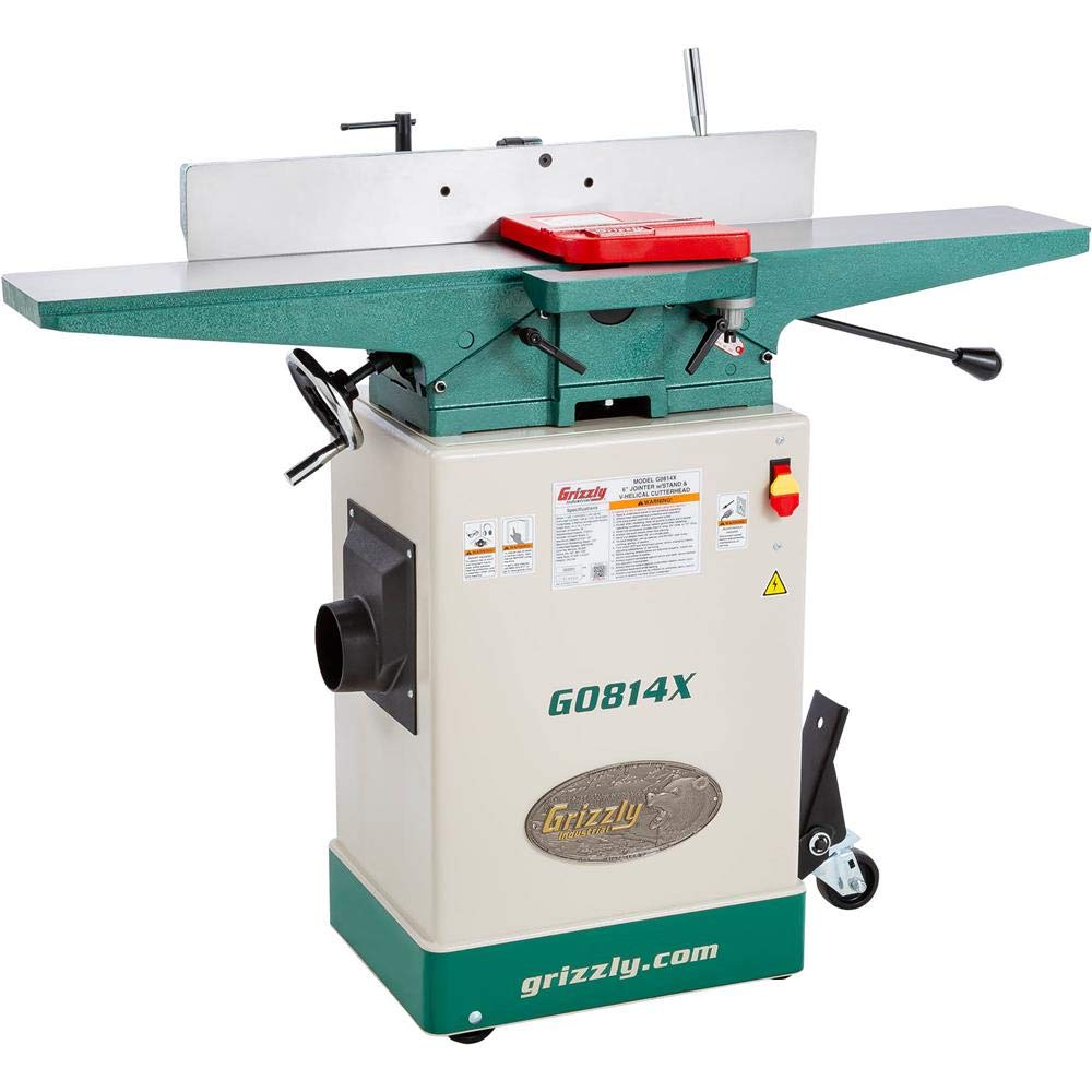 Grizzly Industrial G0814X - 6" Jointer W/Stand & V-Helical Cutterhead