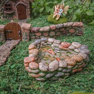 TG,LLC Treasure Gurus Miniature Fairy Garden Stone Rock Koi Fish Pond Landscape Ornament Dollhouse Outdoor Decor