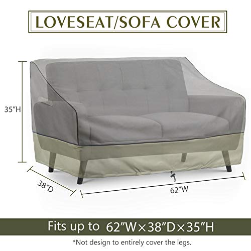 KylinLucky Outdoor Furniture Covers Waterproof, 3-Seater Patio Sofa Cover Fits up to 62 x 38 x 35 inches