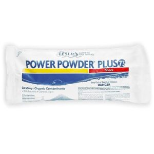 leslie's power powder plus - 73% granular calcium hypochlorite (cal-hypo) swimming pool shock sanitizer - 1 pound