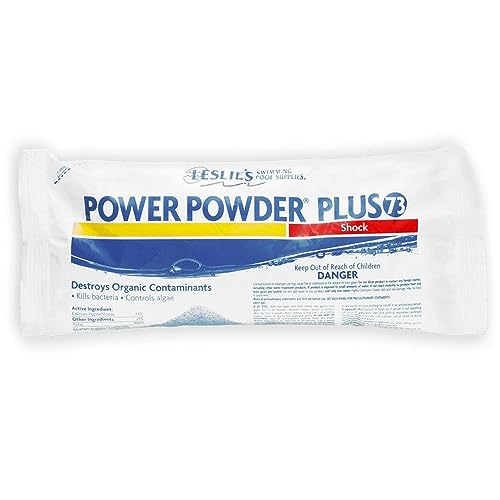 Leslie's Power Powder Plus - 73% Granular Calcium Hypochlorite (Cal-Hypo) Swimming Pool Shock Sanitizer - 1 Pound