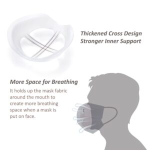 Silicone Mask Bracket Inner Support Frame for Homemade Cloth Mask Cool Mask Hack More Space for Comfortable Breathing Washable Reusable, 3pcs Clear