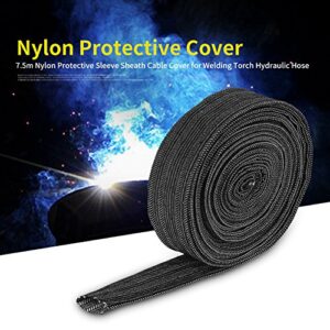 TIG Welding Torch Cable Cover 25FT Denim Torch Sleeve Hose Protector Sleeves for Welding Torch Hydraulic Hose, Plasma Torch Hose Protective Sheath Used for Cables Sun Protection