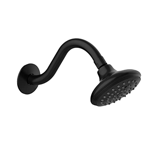 Design House 595686 Oakmont Classic Bath and Shower Trim with Single-Function Shower Head, 2-Handle Faucet and Valve for Bathroom, Matte Black